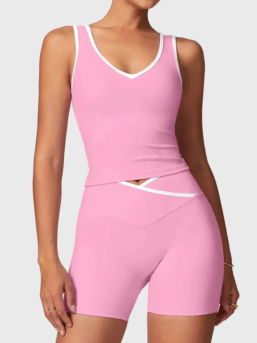 AUREVA™ Motion Shorts Set – Rosé Blush - LEVEFIT