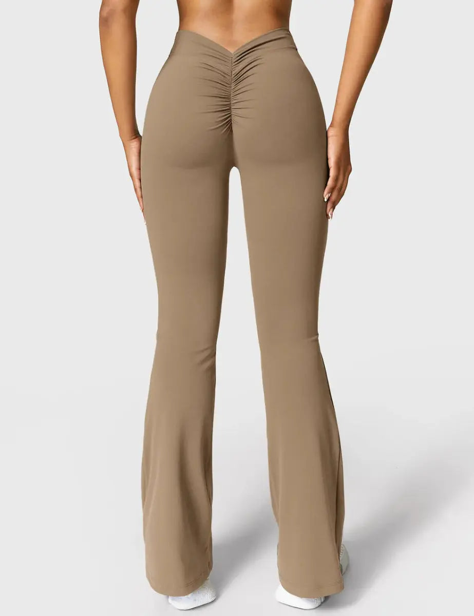 Curve® V - Back Flare Leggings – Beigebraun (31,5") - LEVEFIT