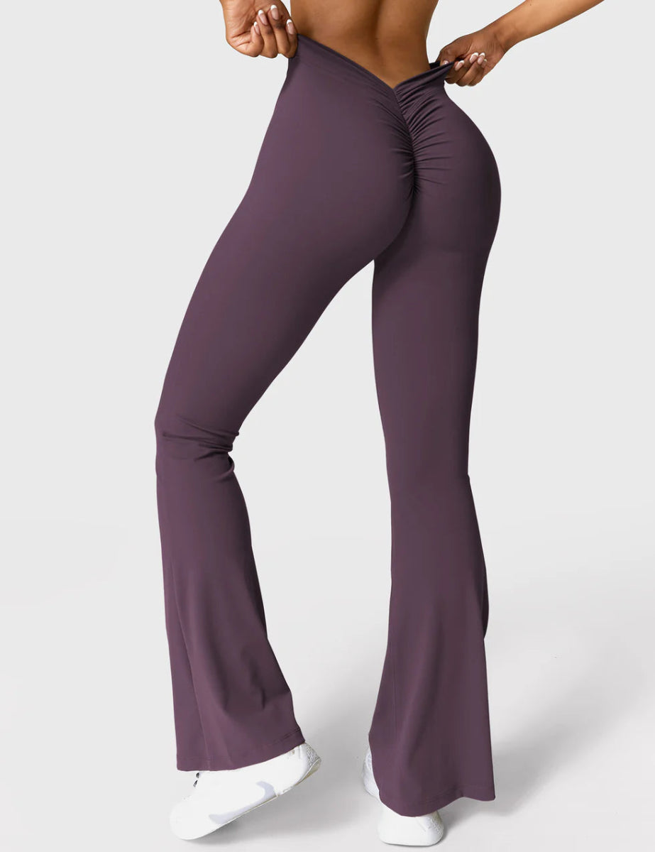 Curve® V - Back Flare Leggings – Brombeer (31,5") - LEVEFIT