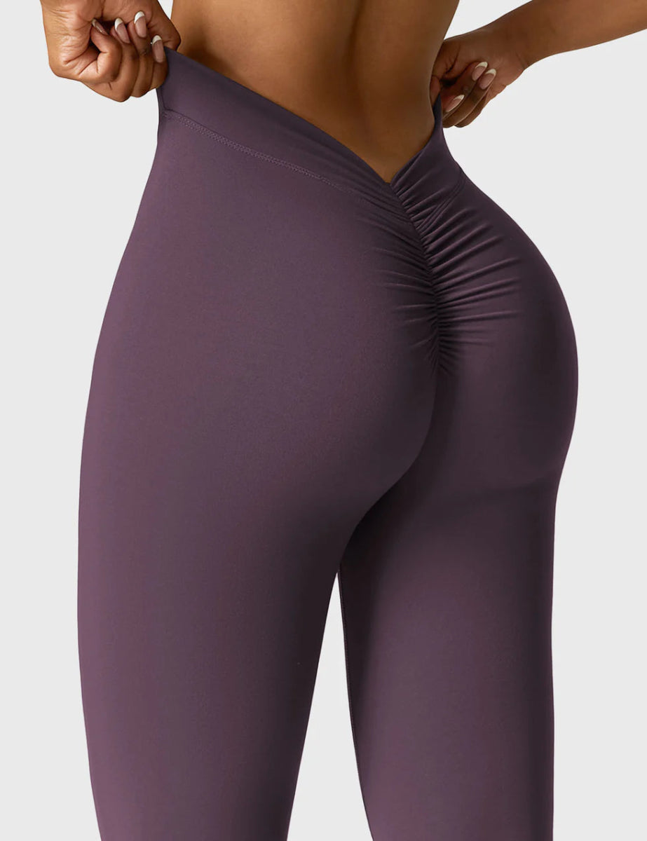 Curve® V - Back Flare Leggings – Brombeer (31,5") - LEVEFIT