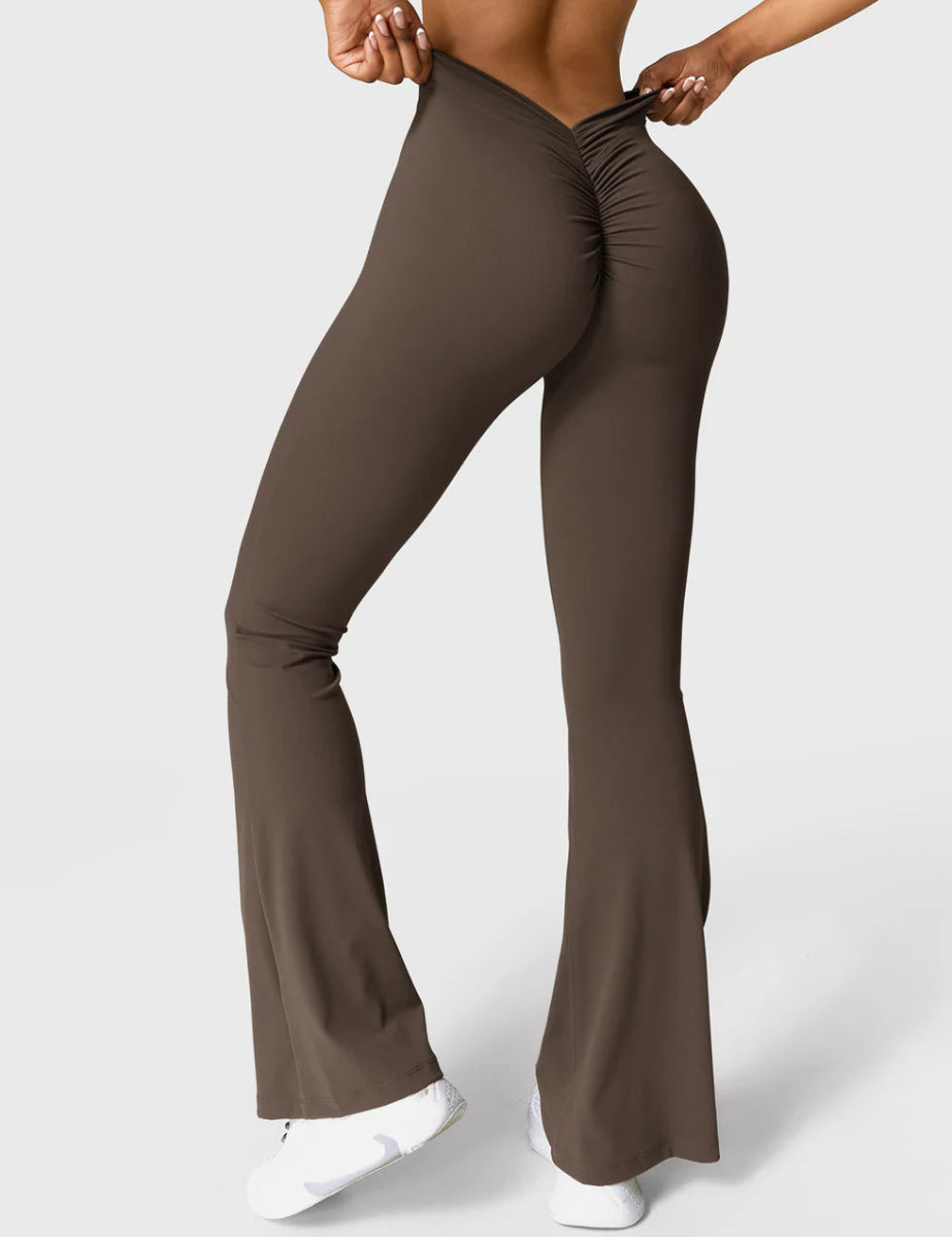 Curve® V - Back Flare Leggings – Kaffeebraun (31,5") - LEVEFIT