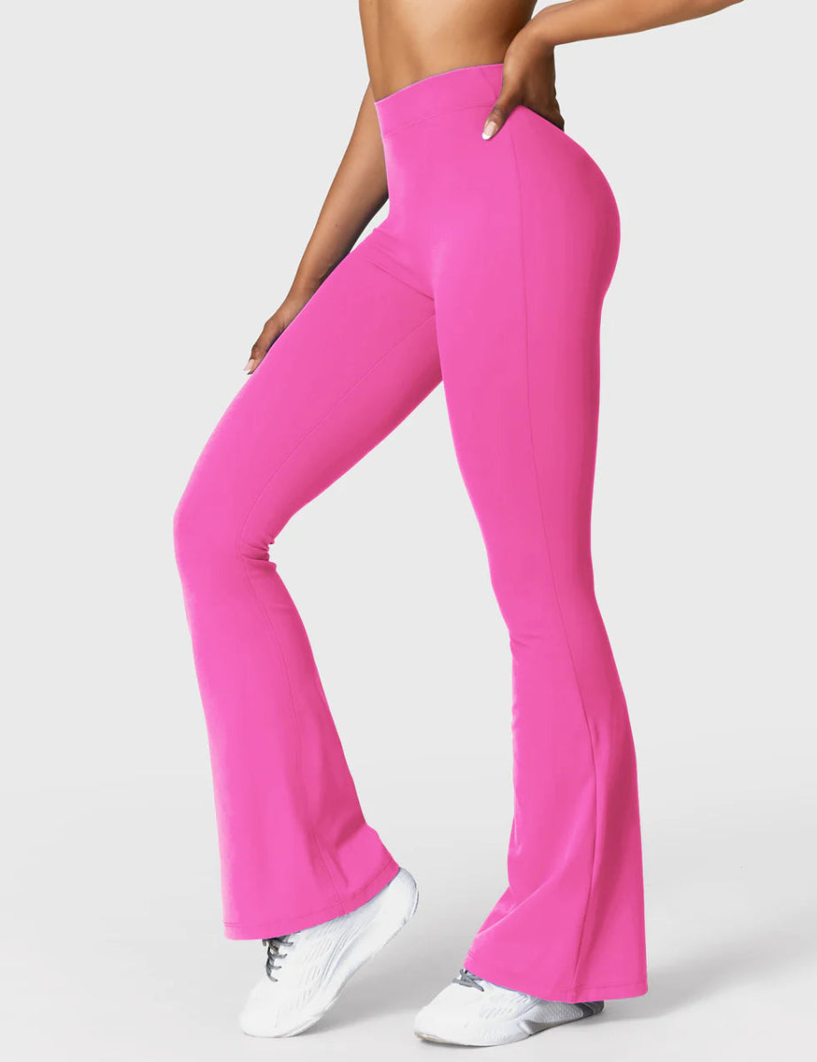 Curve® V - Back Flare Leggings – Pink (31,5") - LEVEFIT