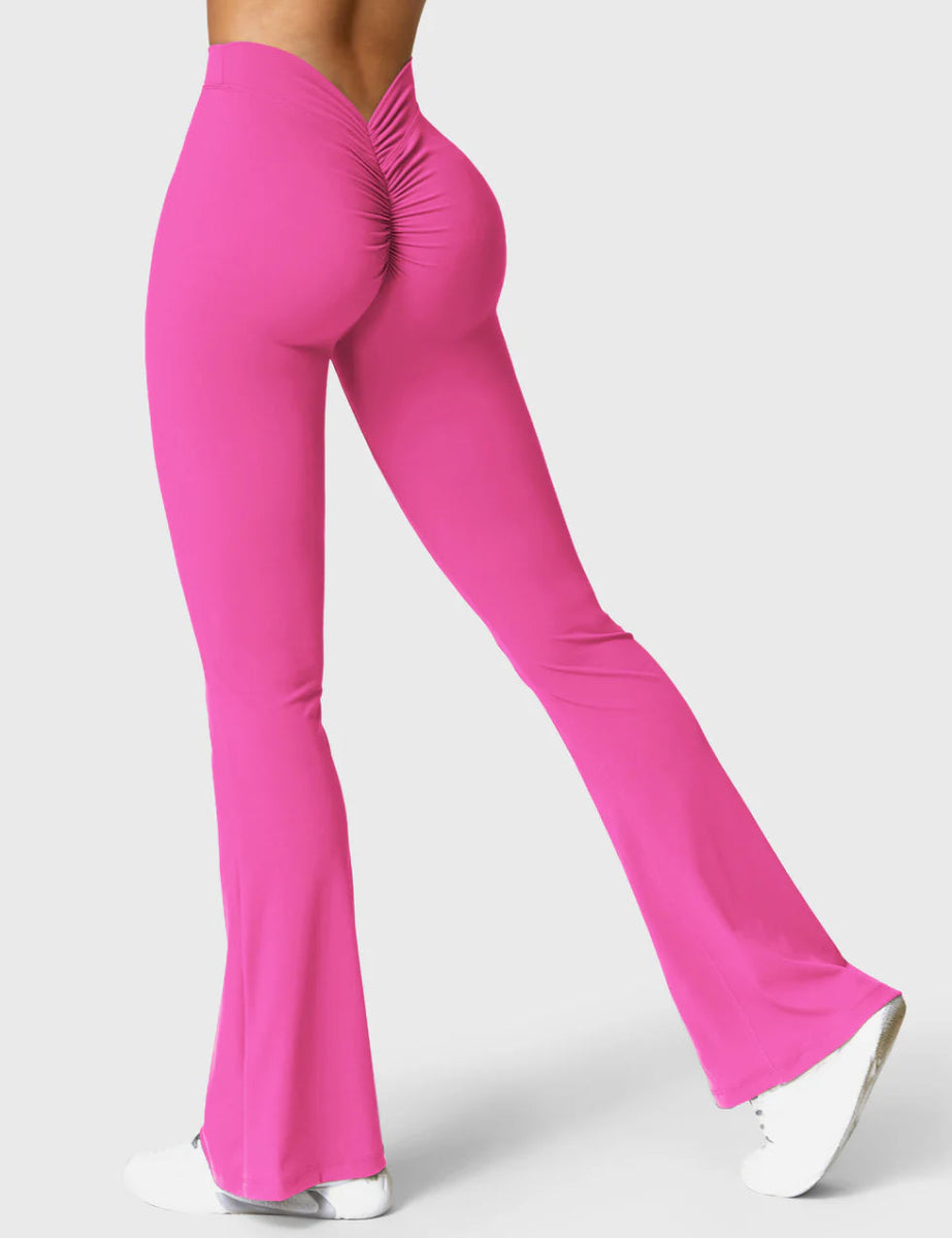 Curve® V - Back Flare Leggings – Pink (31,5") - LEVEFIT