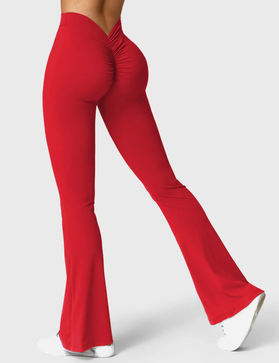 Curve® V - Back Flare Leggings – Rot (31,5") - LEVEFIT