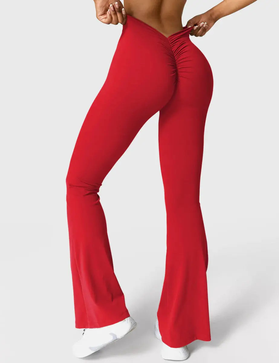 Curve® V - Back Flare Leggings – Rot (31,5") - LEVEFIT