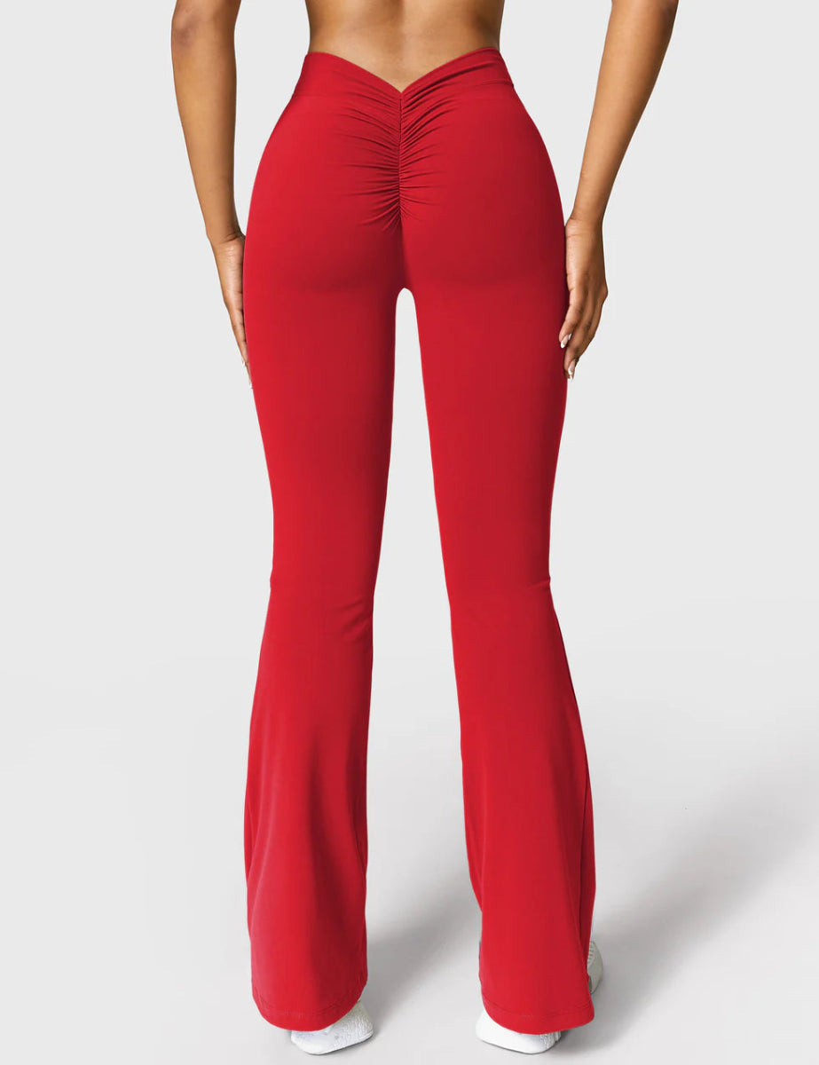 Curve® V - Back Flare Leggings – Rot (31,5") - LEVEFIT