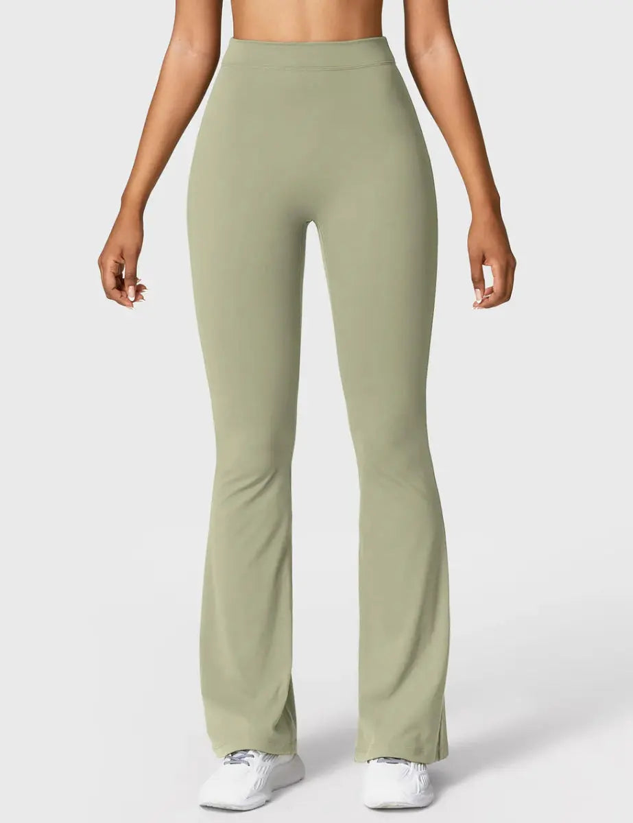 Curve® V - Back Flare Leggings – Salbeigrün (31,5") - LEVEFIT