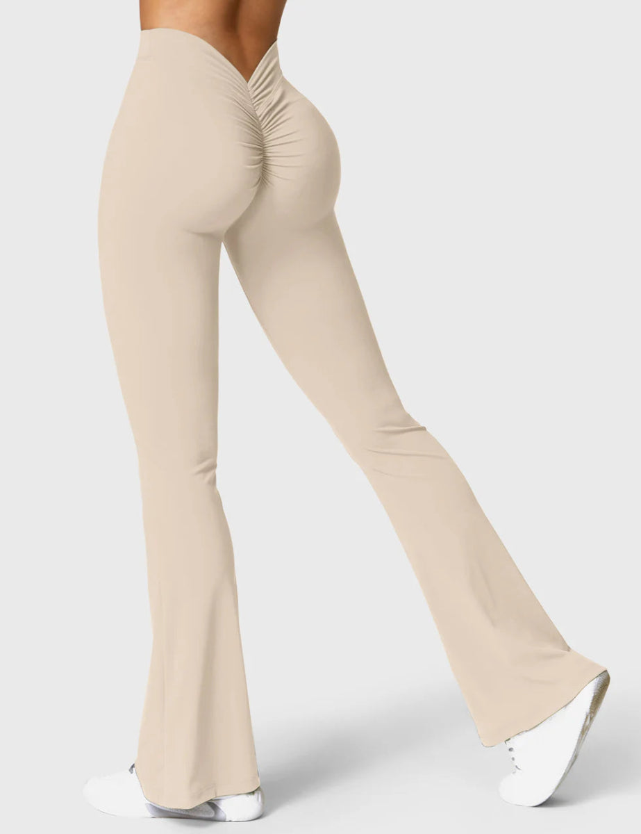Curve® V - Back Flare Leggings – Sandbeige (31,5") - LEVEFIT