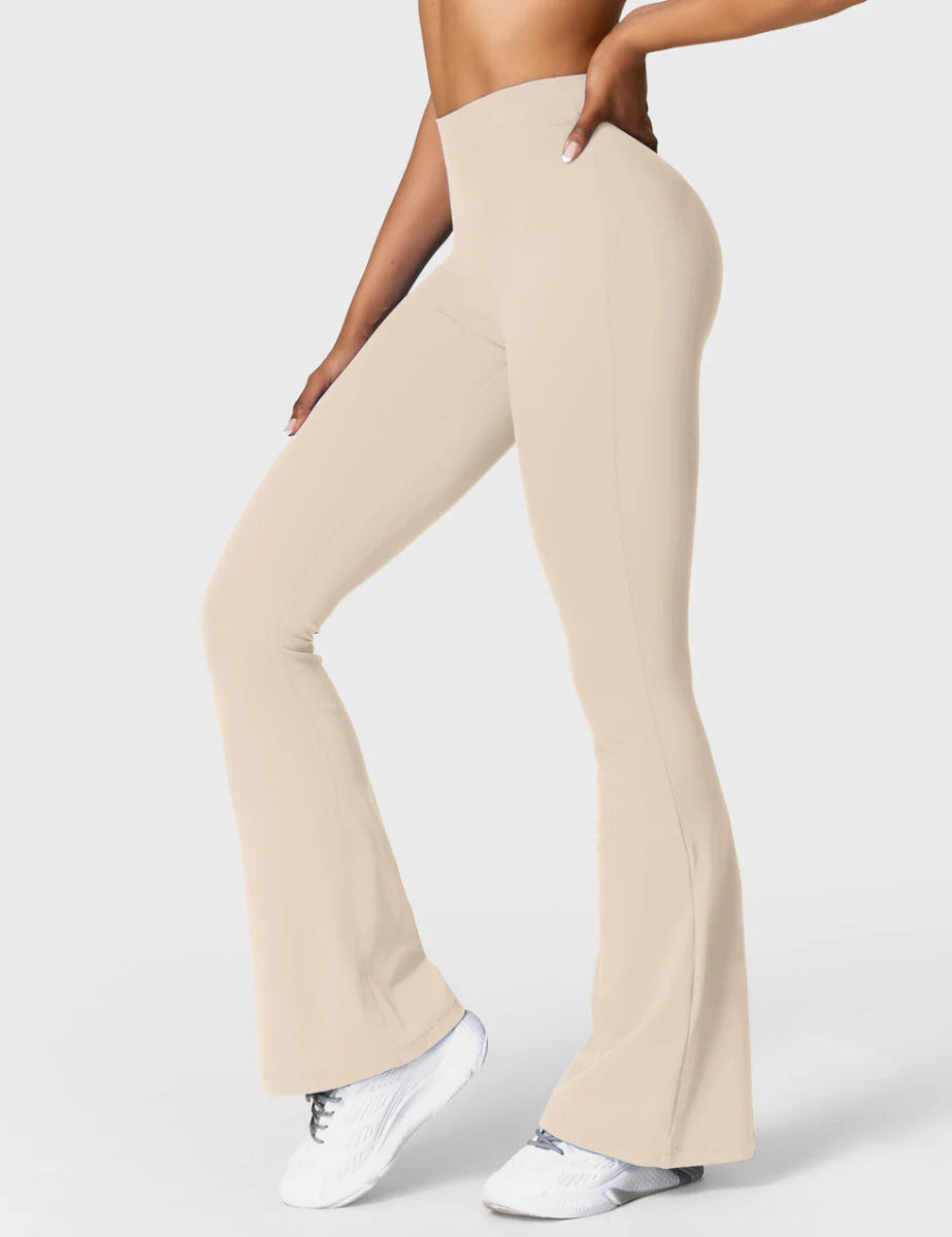 Curve® V - Back Flare Leggings – Sandbeige (31,5") - LEVEFIT