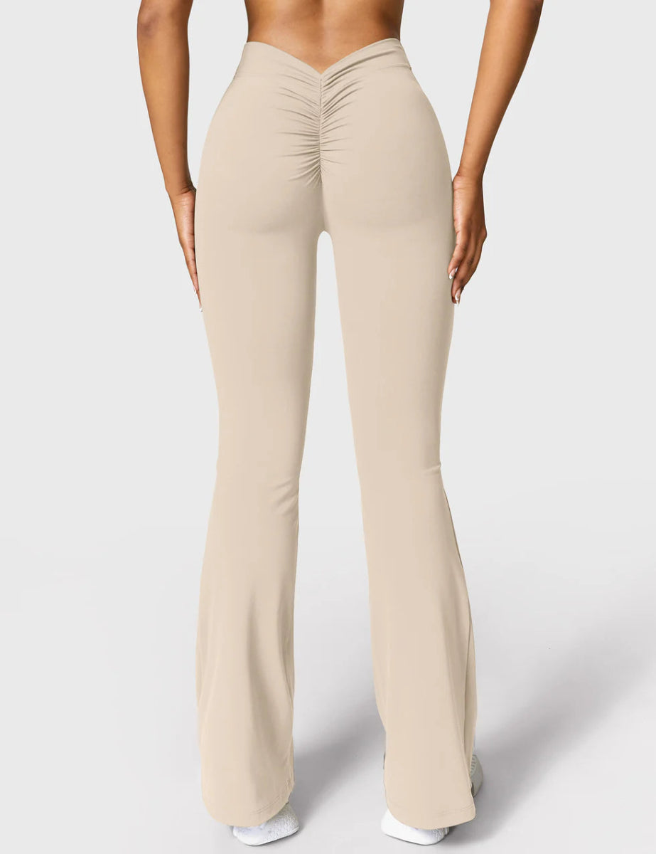 Curve® V - Back Flare Leggings – Sandbeige (31,5") - LEVEFIT