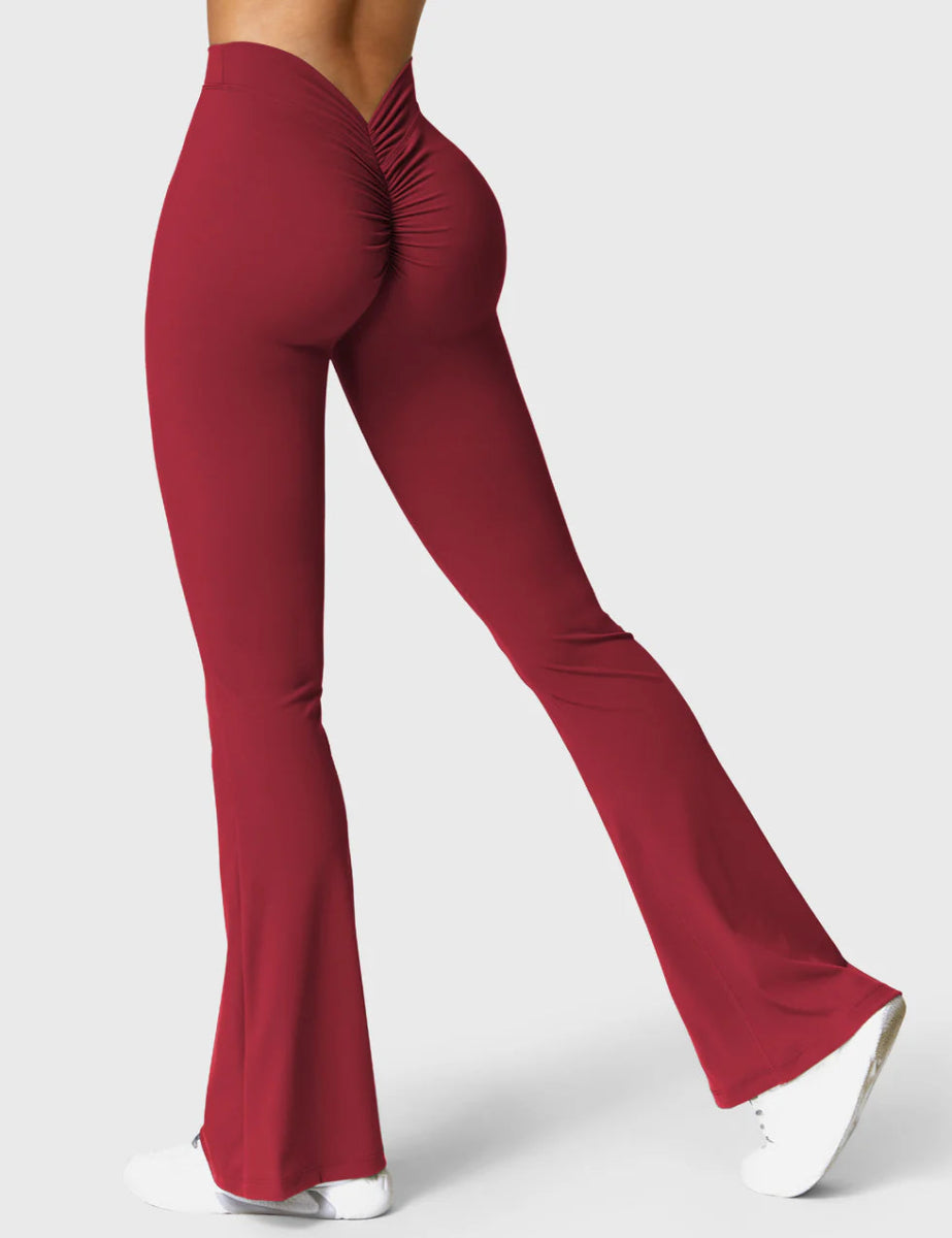 Curve® V - Back Flare Leggings – Weinrot (31,5") - LEVEFIT