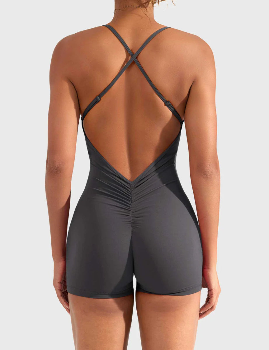 ÉLARA™ Softline V-Cut Romper - LEVEFIT