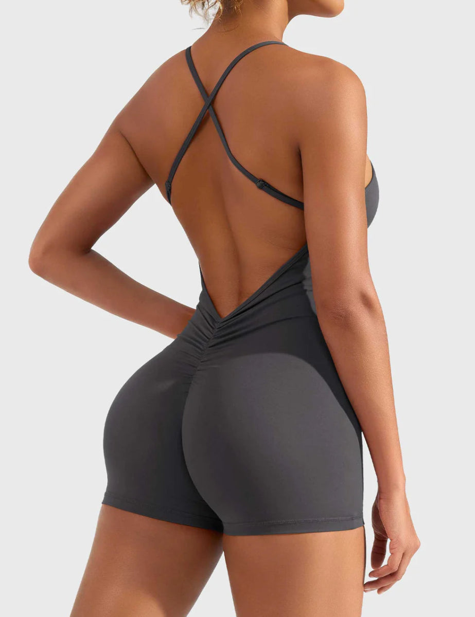 ÉLARA™ Softline V-Cut Romper - LEVEFIT