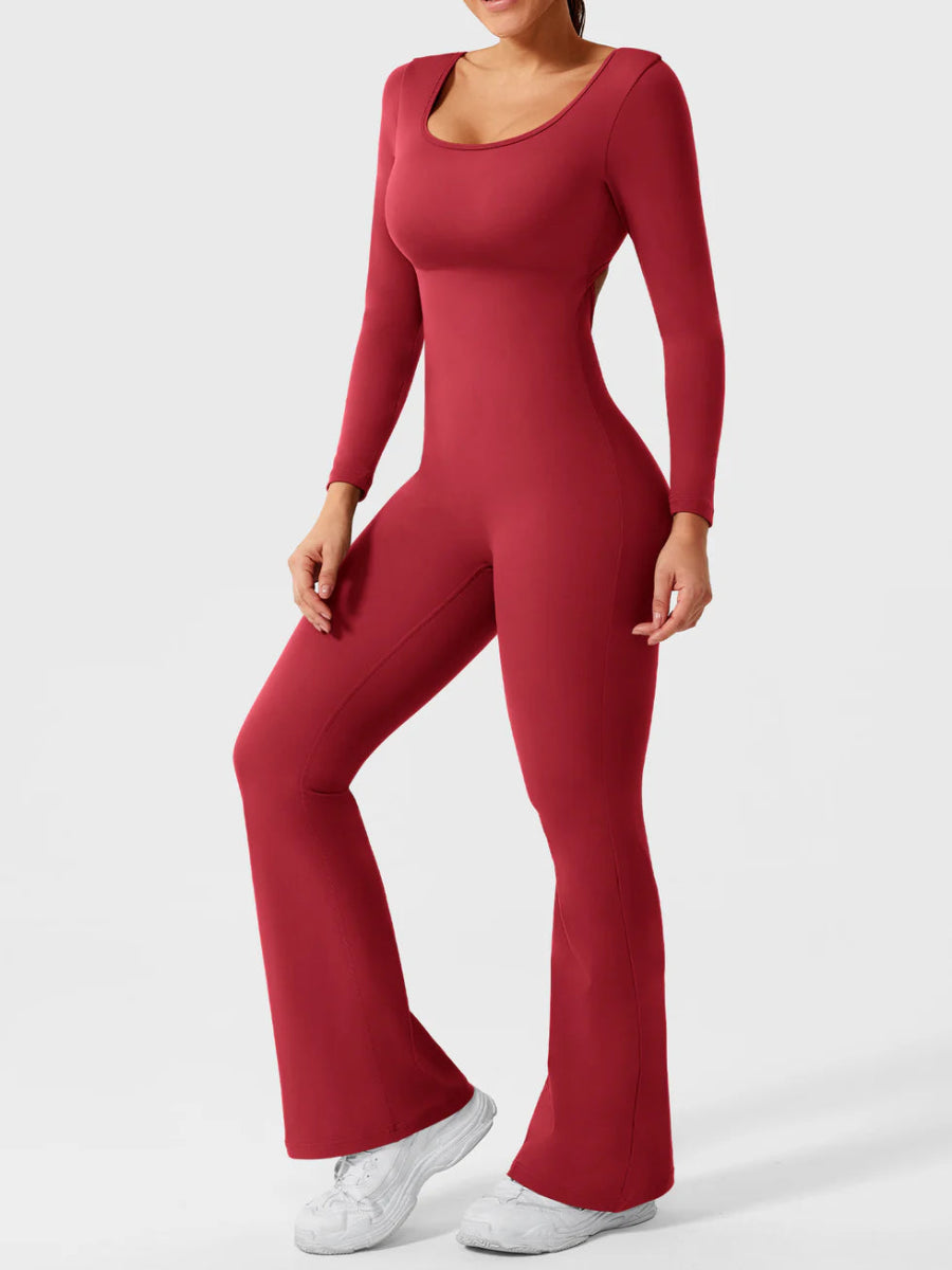 ELVIA™ Langærmet Jumpsuit med udsvungne ben - LEVEFIT