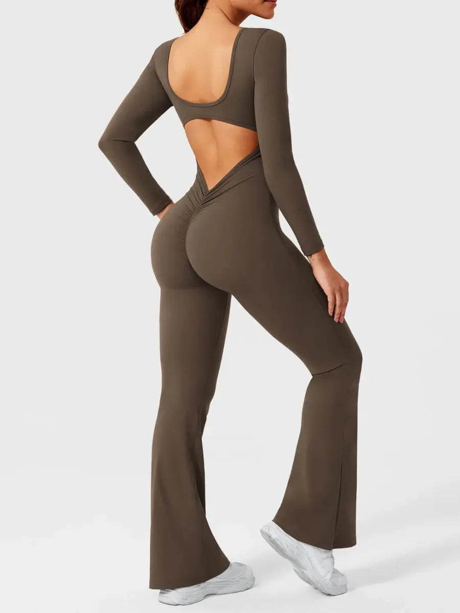 ELVIA™ Langærmet Jumpsuit med udsvungne ben - LEVEFIT
