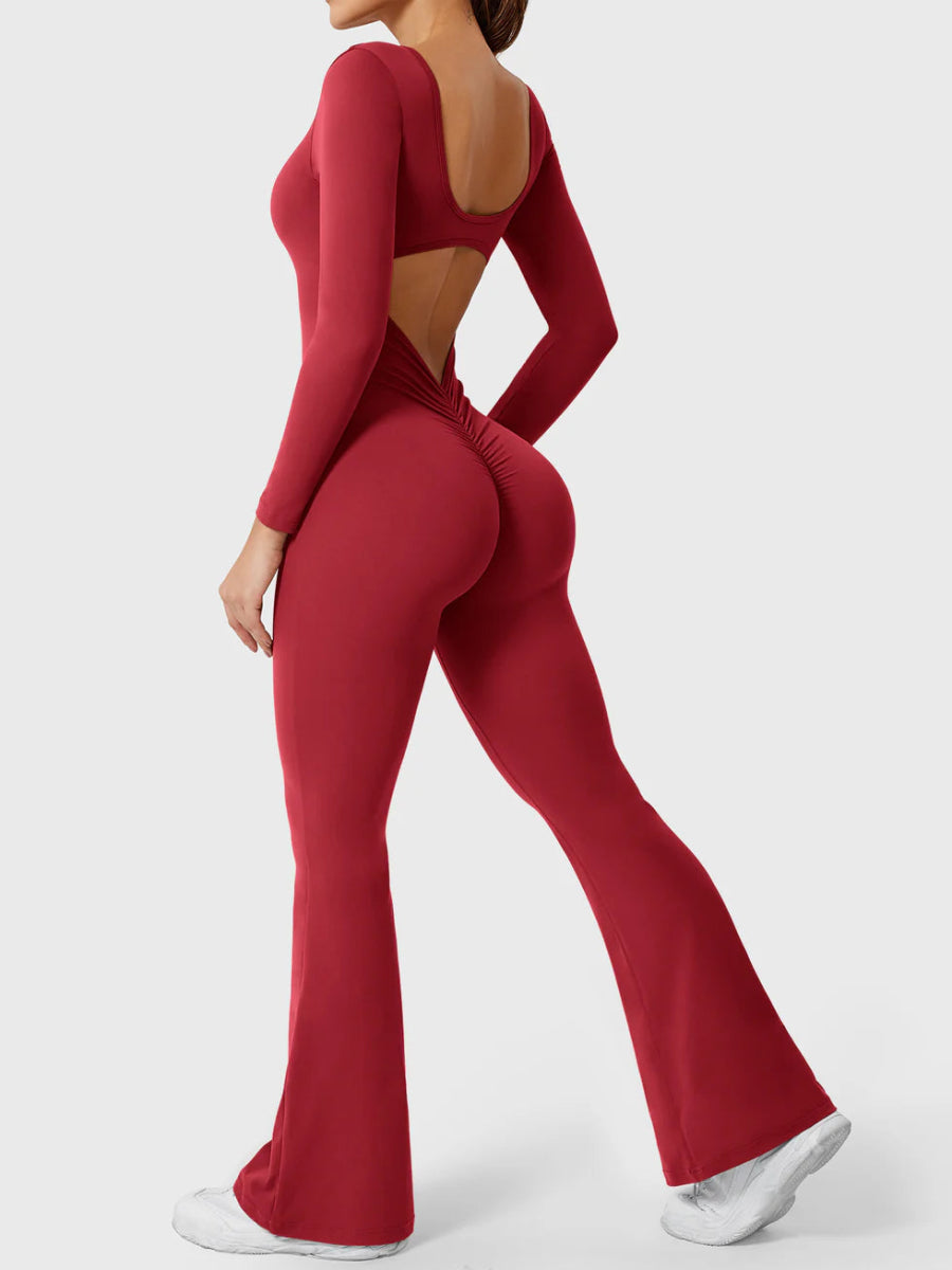 ELVIA™ Langærmet Jumpsuit med udsvungne ben - LEVEFIT