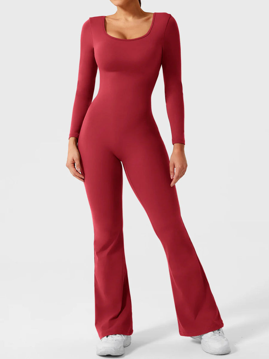 ELVIA™ Langærmet Jumpsuit med udsvungne ben - LEVEFIT