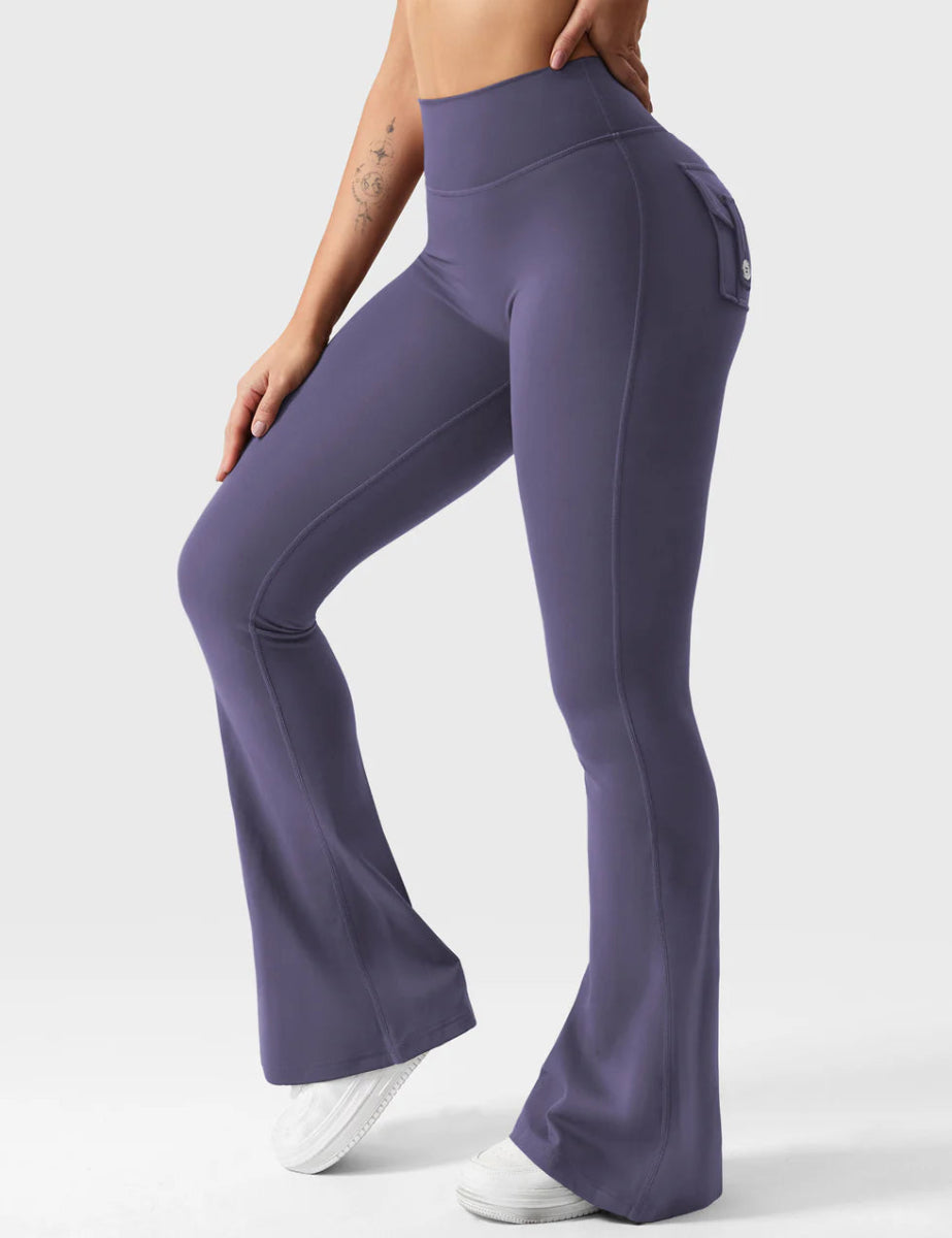 Flow® Flare Leggings – Μελιτζάνα - LEVEFIT