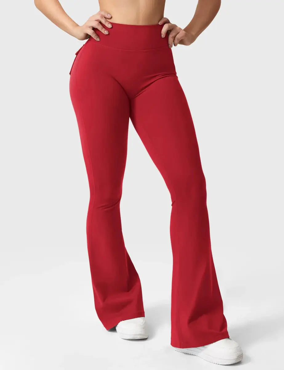 Flow® Flare-leggings – Röd – LEVEFIT