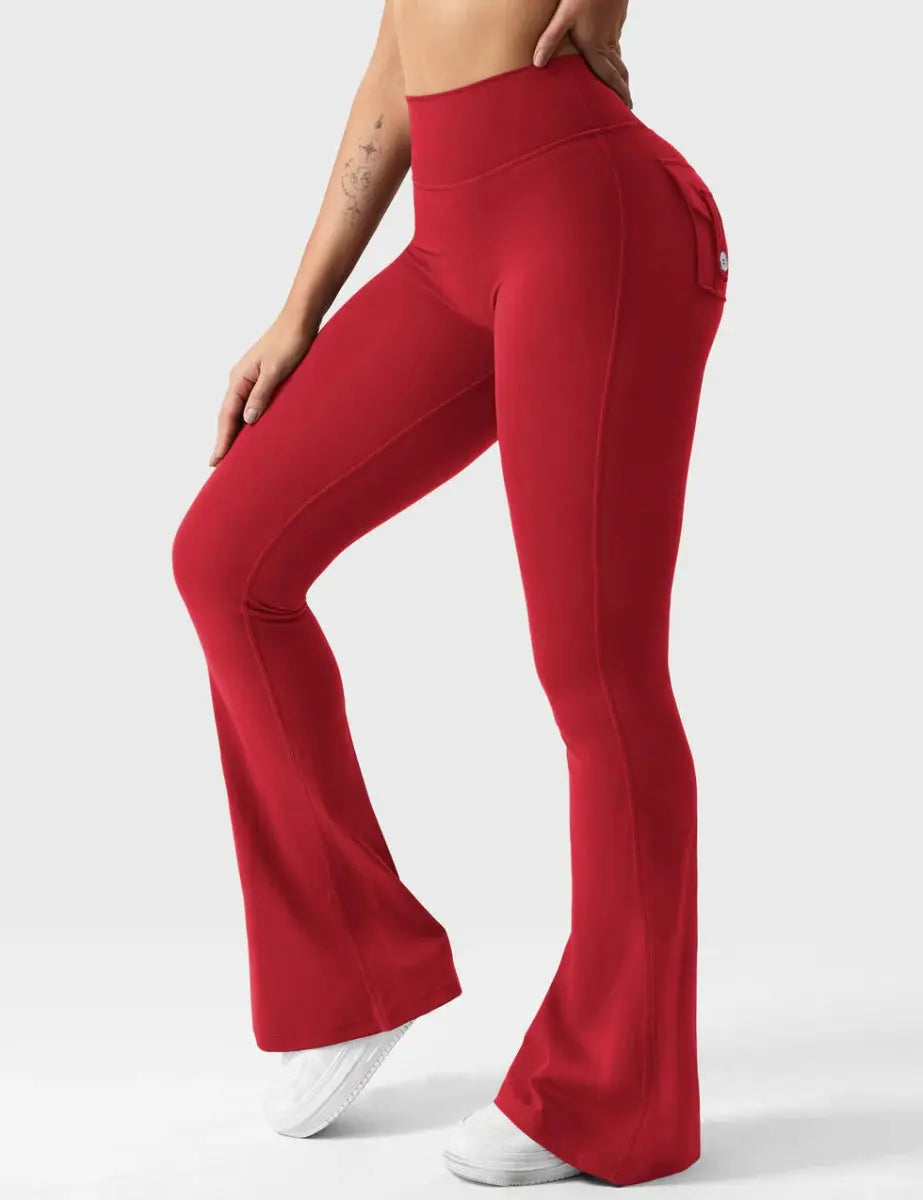 Flow® Flare-leggings – Röd – LEVEFIT