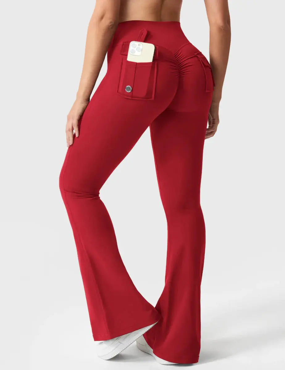 Flow® Flare-leggings – Röd – LEVEFIT