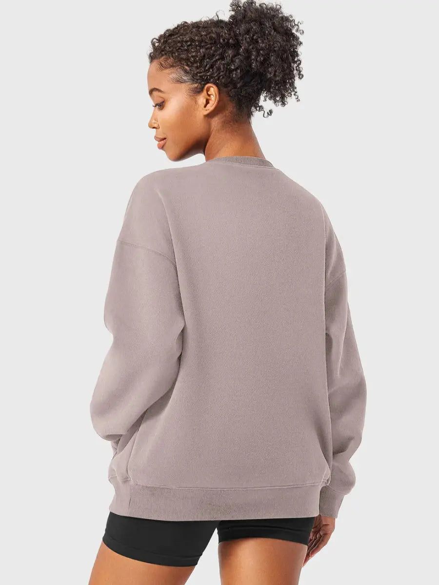 Felpa in pile oversize LeveFit™ AURA – Marrone caffè - LEVEFIT