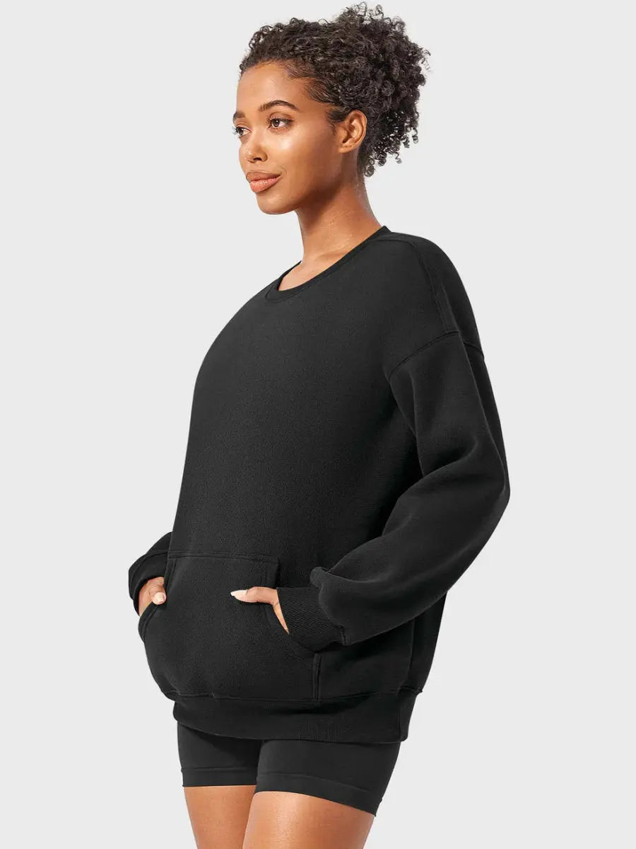 LeveFit™ AURA Oversized fleece-sweatshirt – Sort - LEVEFIT