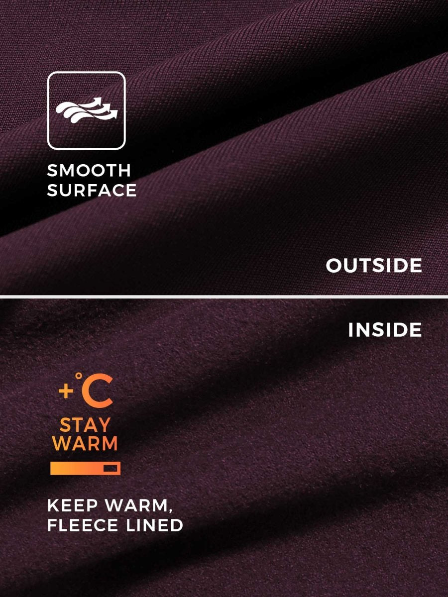 Levefit Dunkelviolett Fleece Langarm Reißverschluss Jumpsuit - LEVEFIT