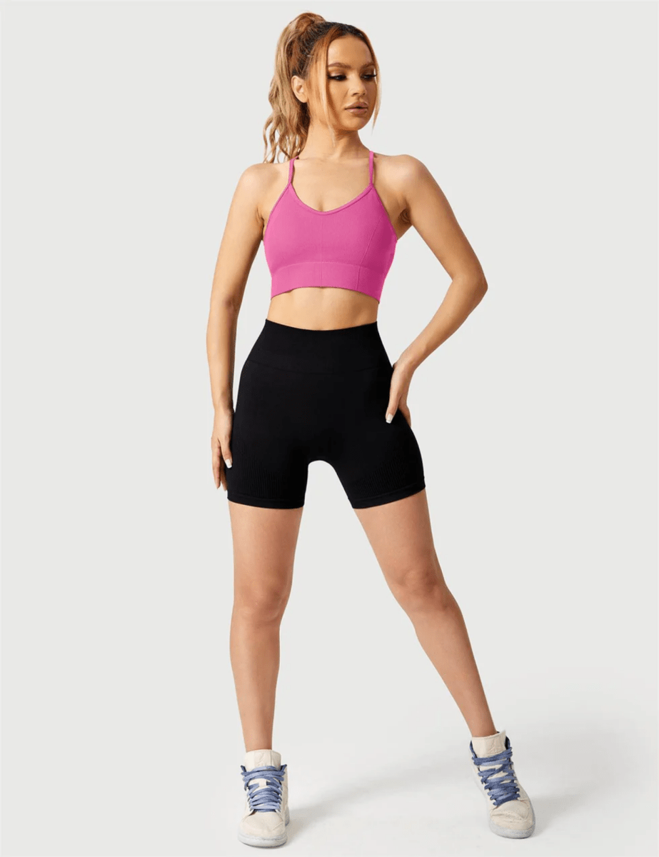 LeveFit™ LUMEA Crossback Top – Rosa - LEVEFIT