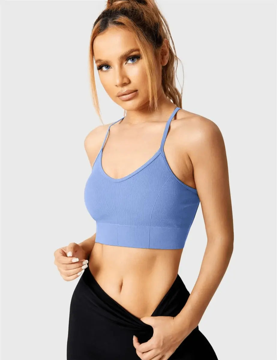 LeveFit™ LUMEA Crossback Top – Schieferblau - LEVEFIT