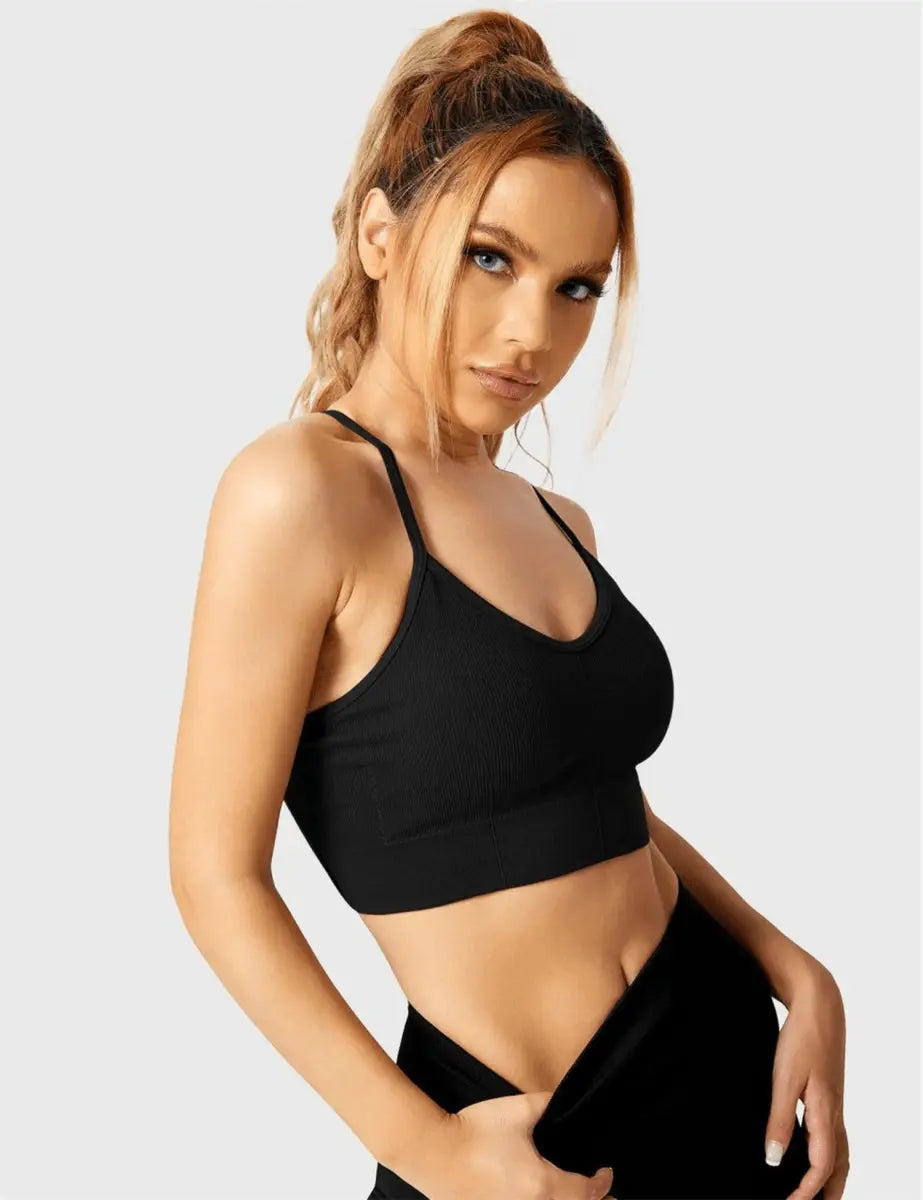 LeveFit™ LUMEA Crossback Top – Schwarz - LEVEFIT