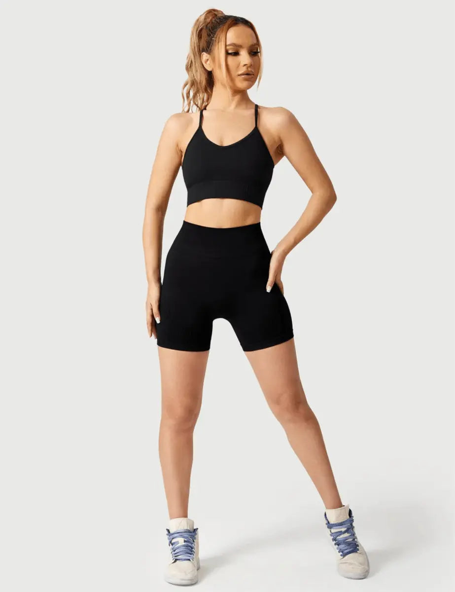 LeveFit™ LUMEA Crossback Top – Schwarz - LEVEFIT