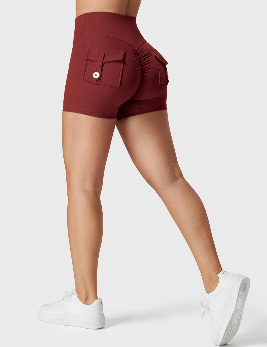 LeveFit™ MILLA Shorts 4.5" – Burgundy Red - LEVEFIT