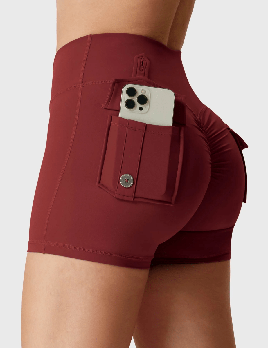 LeveFit™ MILLA Shorts 4.5" – Burgundy Red - LEVEFIT