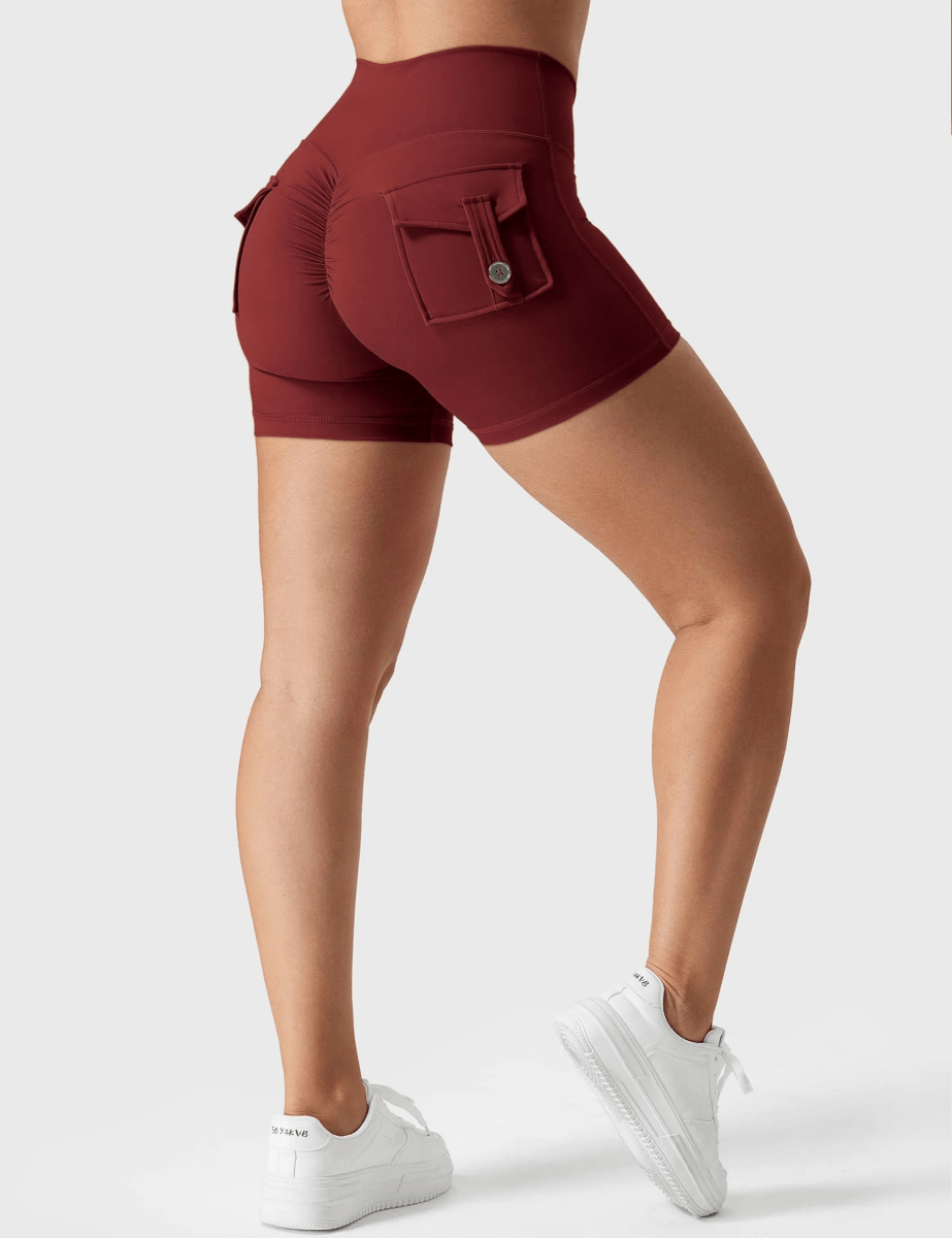 LeveFit™ MILLA Shorts 4.5" – Burgundy Red - LEVEFIT