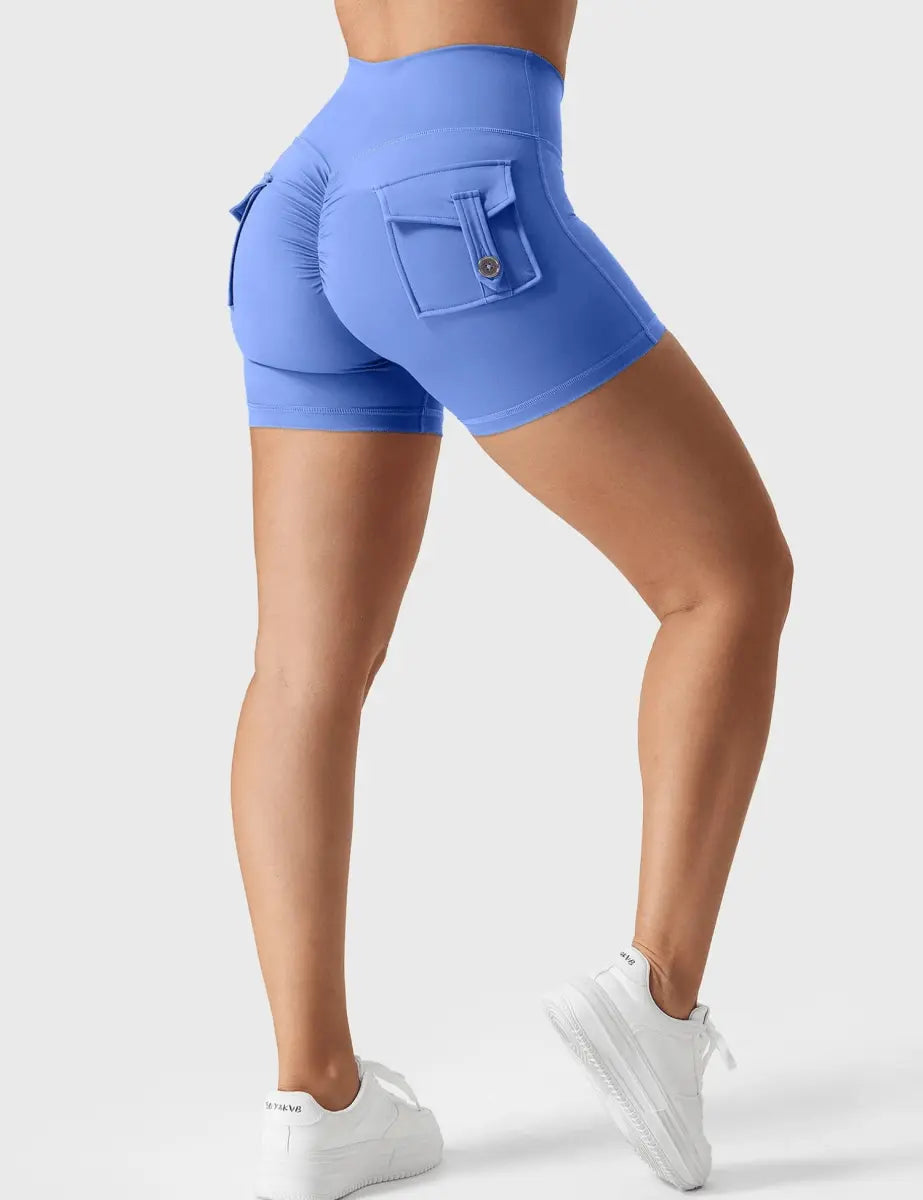 Spodenki LeveFit™ MILLA 4,5" – błękitne - LEVEFIT