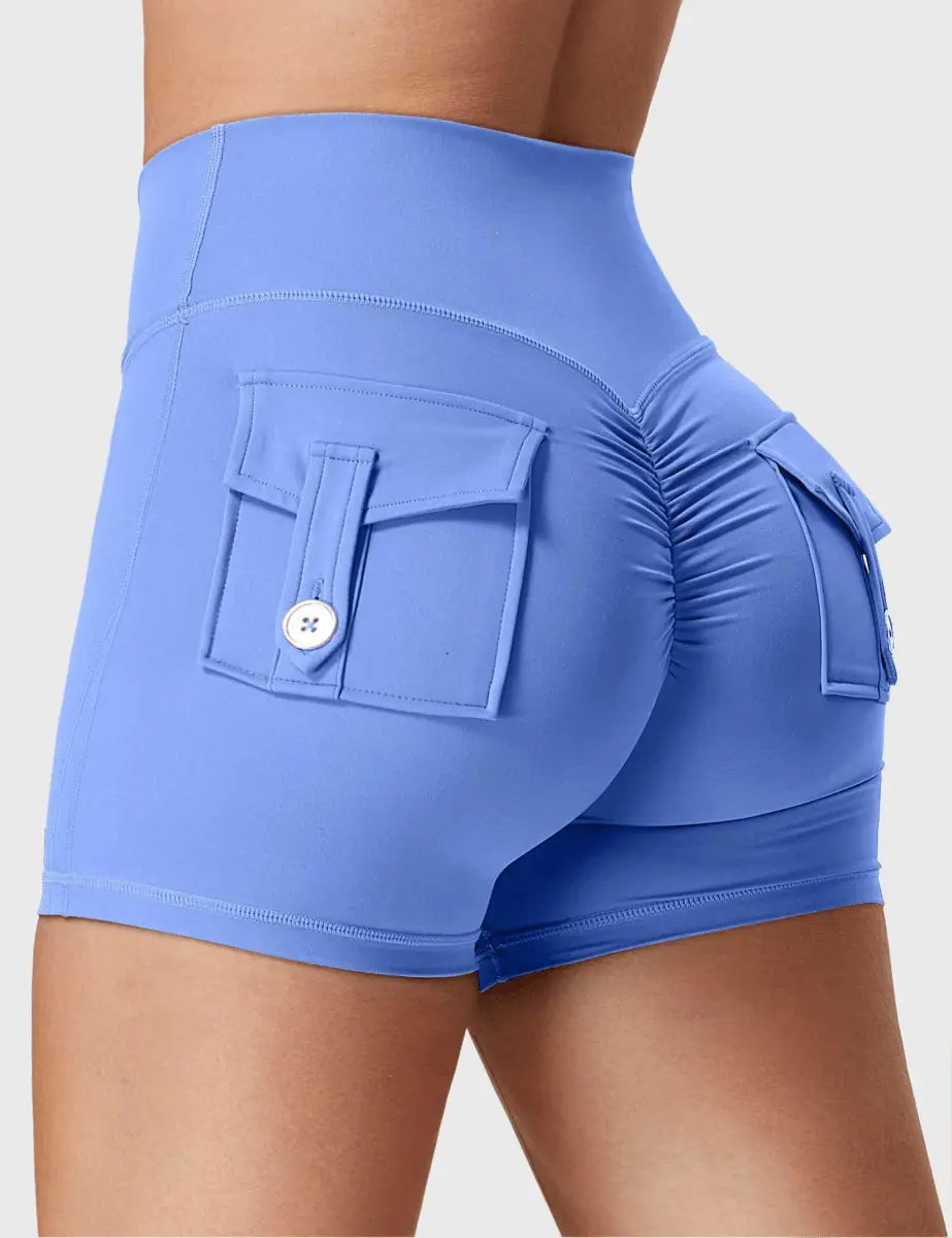 Spodenki LeveFit™ MILLA 4,5" – błękitne - LEVEFIT