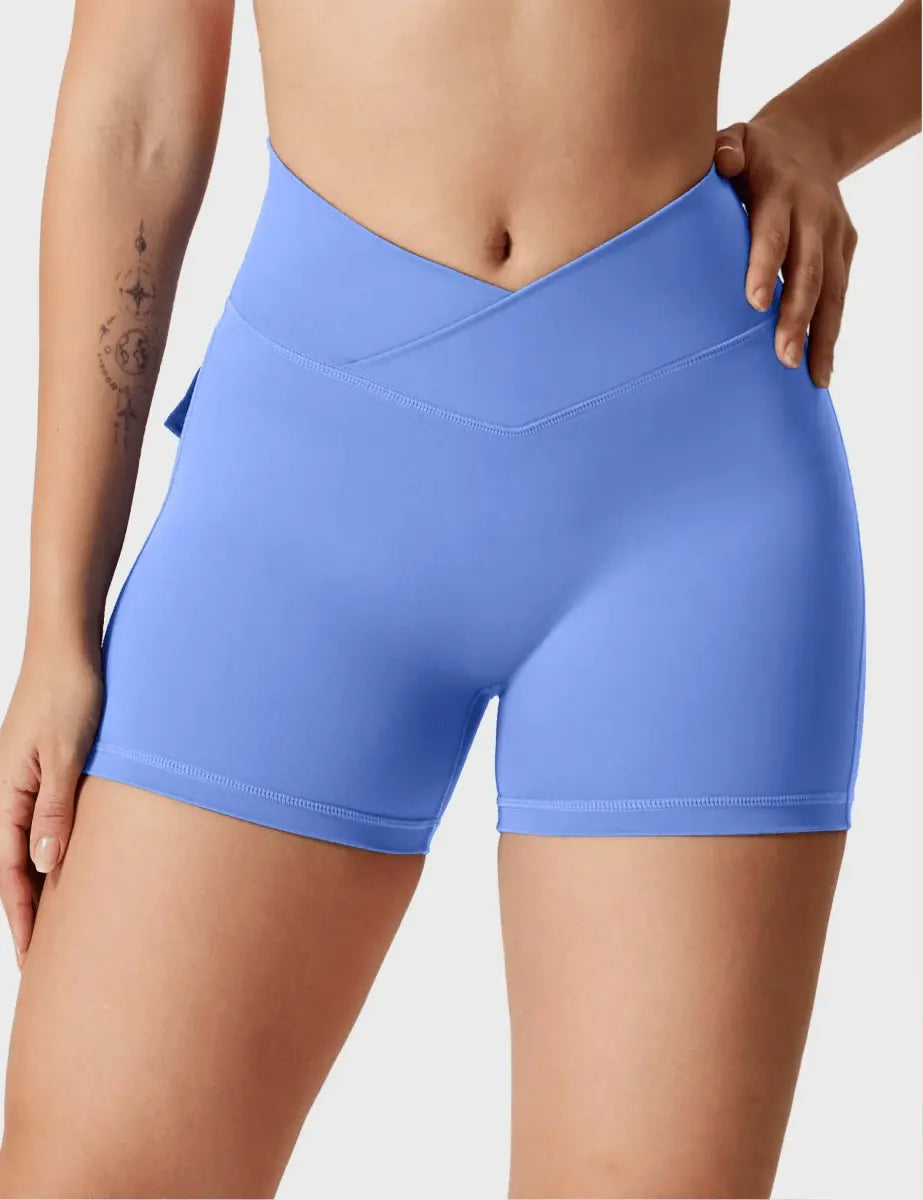 Spodenki LeveFit™ MILLA 4,5" – błękitne - LEVEFIT