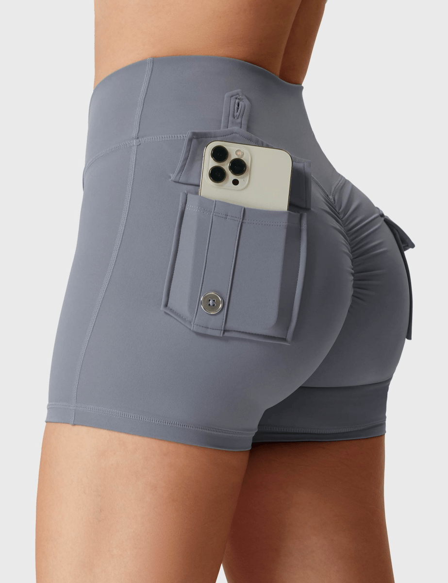 LeveFit™ MILLA Shorts 4.5" – Stone Gray - LEVEFIT