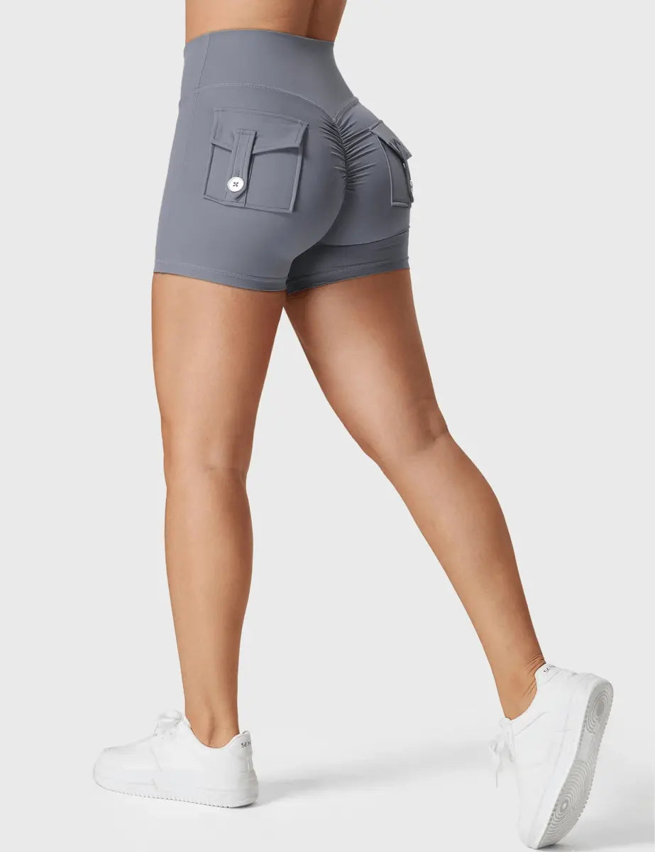 LeveFit™ MILLA-short 4,5" – Steingrau - LEVEFIT