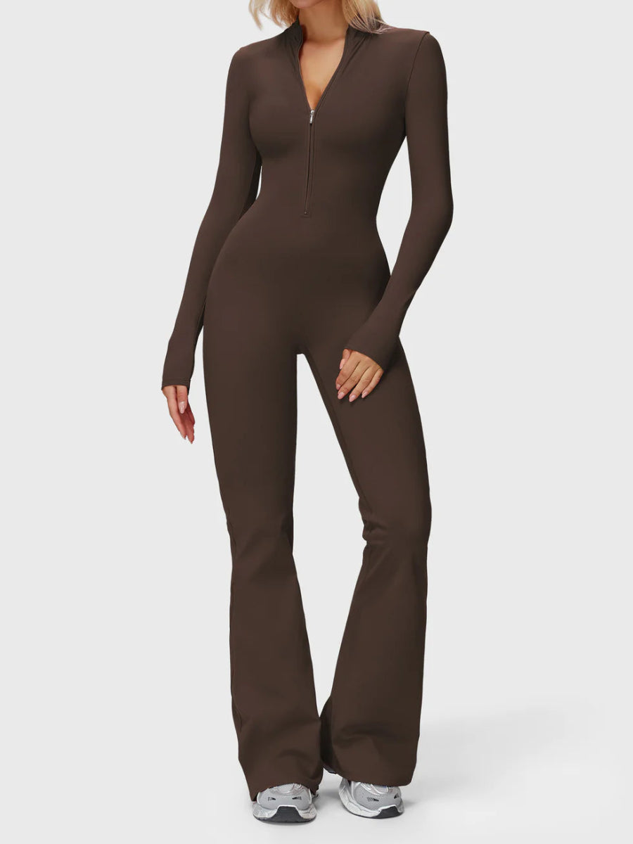 Silhouette Flare Zip Jumpsuit - LEVEFIT