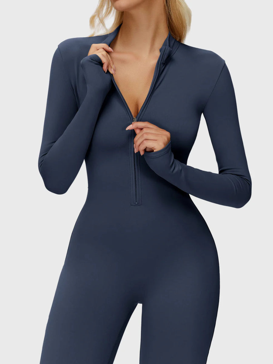 Silhouette Flare Zip Jumpsuit - LEVEFIT