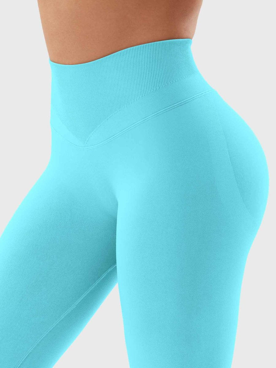 SilkFit® Seamless Sculpt Leggings – Aqua Blau (23,6") - LEVEFIT