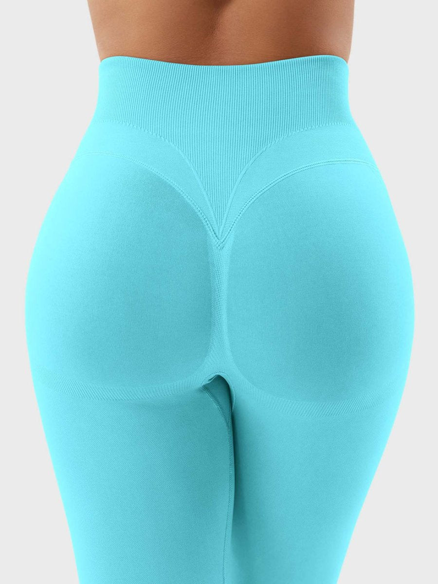SilkFit® Seamless Sculpt Leggings – Aqua Blau (23,6") - LEVEFIT