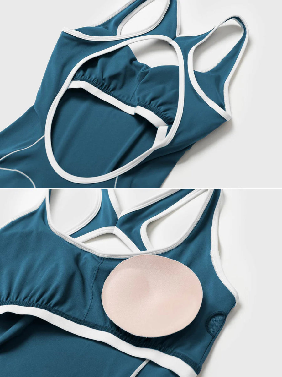 VÉNARA™ Contrast Flare Jumpsuit - LEVEFIT