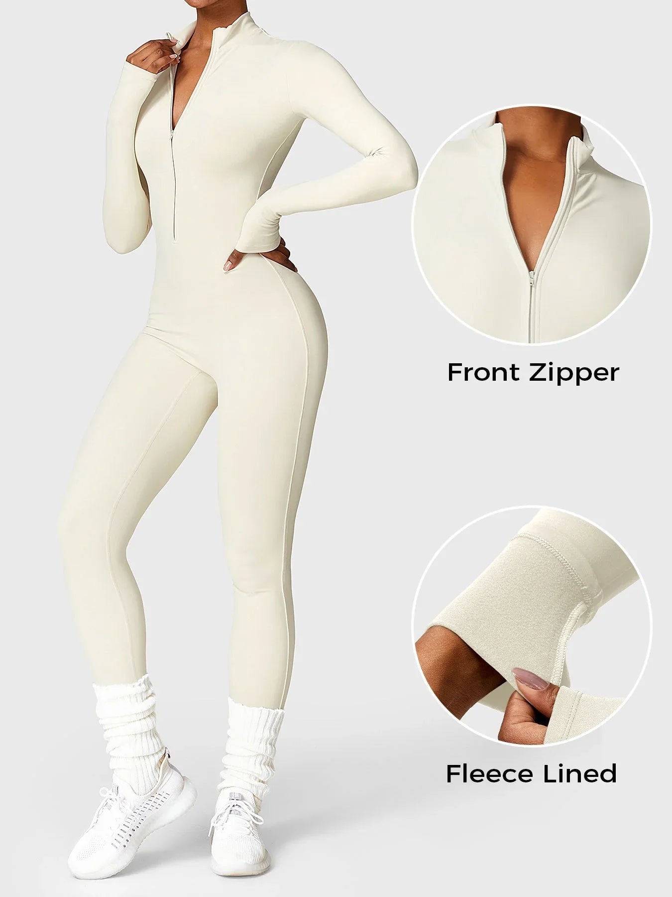 AeroSculpt™ Fleece Long Sleeve Zipper Jumpsuit - LeveFit
