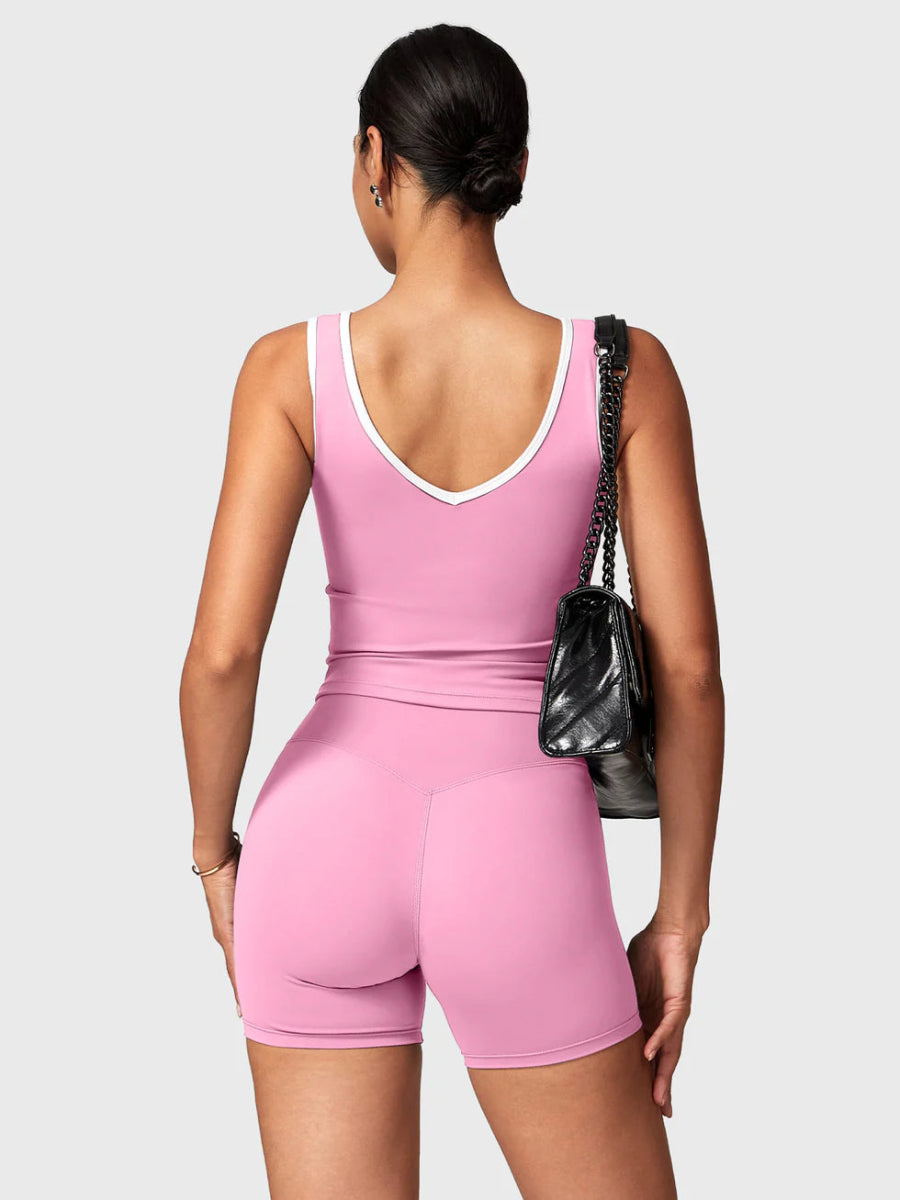 AUREVA™ Motion Shorts Set – Rosé Blush - LEVEFIT