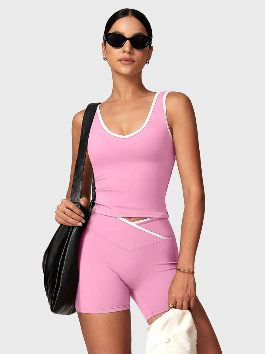 AUREVA™ Motion Shorts Set – Rosé Blush - LEVEFIT