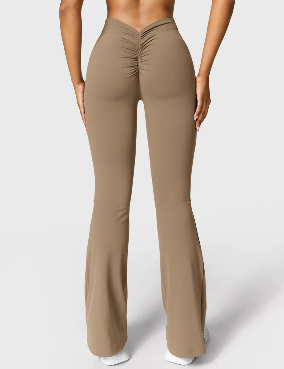 Curve® V - Back Flare Leggings – Beigebraun (31,5") - LEVEFIT