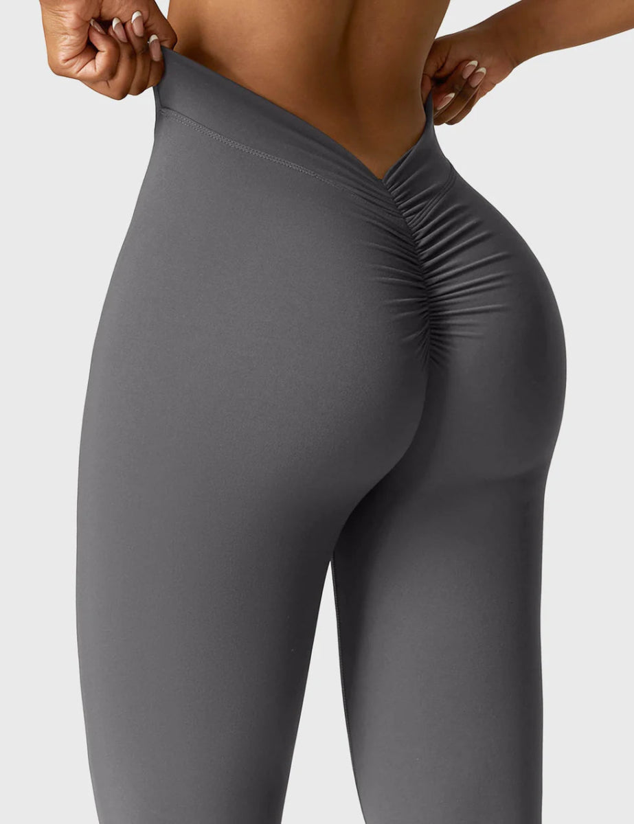 Curve® V - Back Flare Leggings – Dunkelgrau (31,5") - LEVEFIT